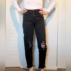SO High rise distressed mom jean